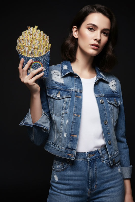 3D Chips Crystal Evening Clutch