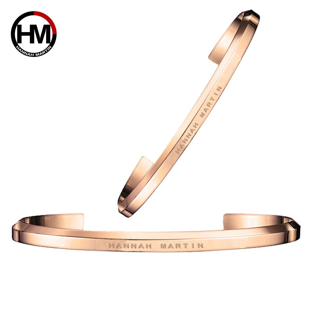 Titanium Steel Korean Style Open Bangle Bracelet