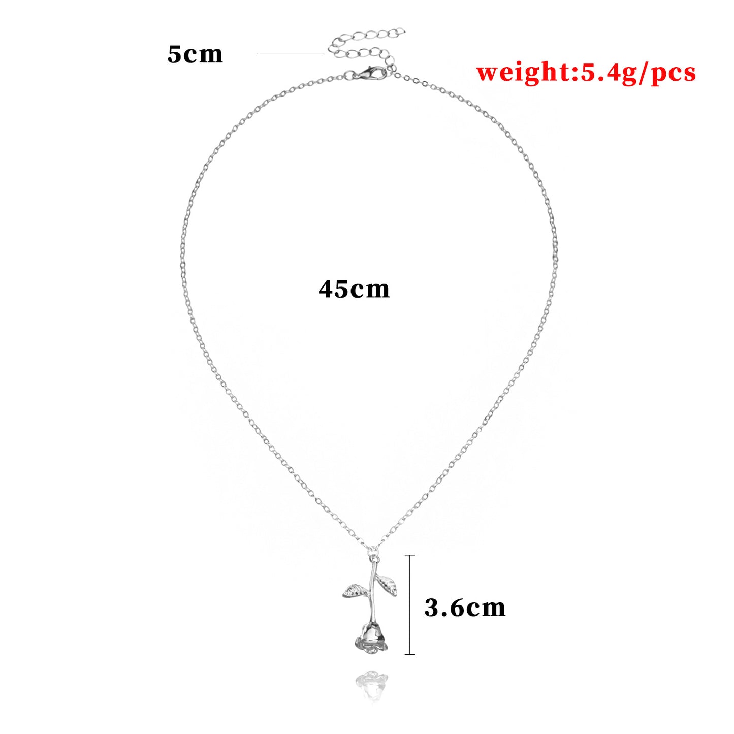 Exquisite Rose Pendant Necklace