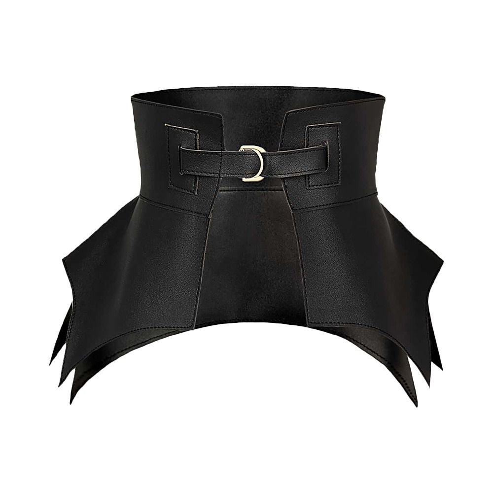 Black Brown Irregular Pu Leather Long Wide Belt Punk Style Women Fashion Autumn Winter Skirt Dress Coat Waistband Corset Belt