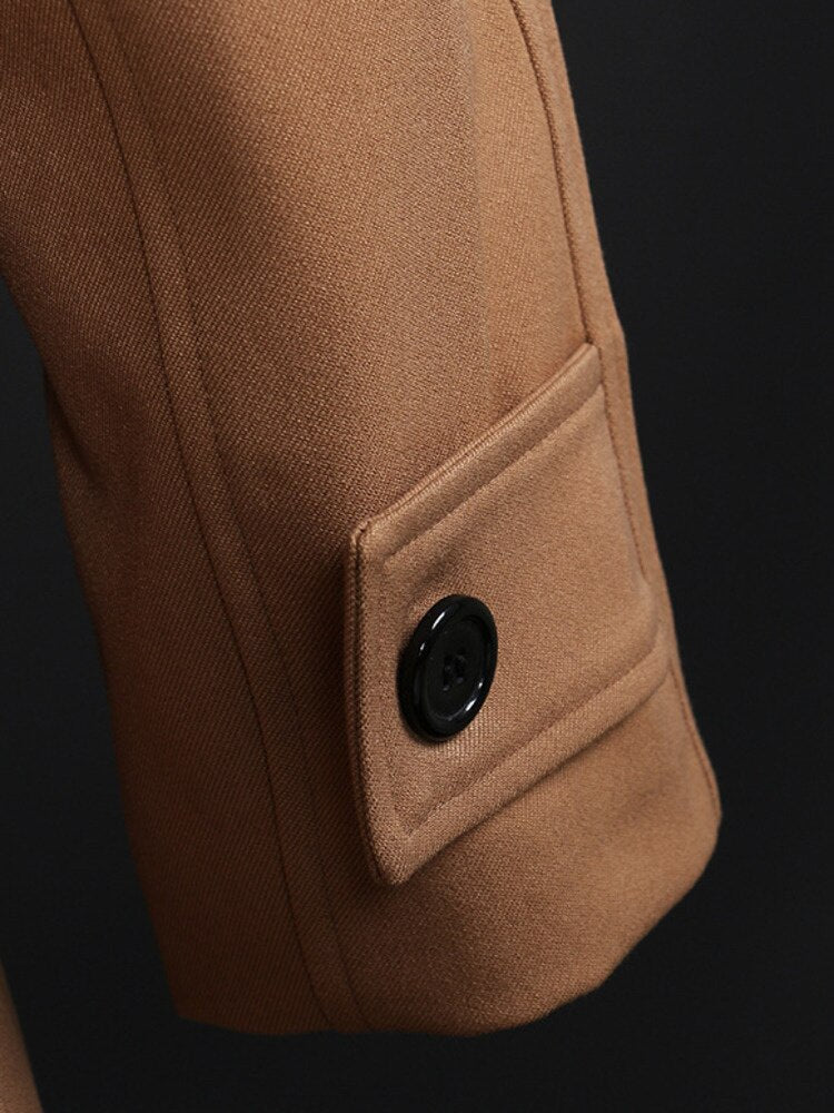 Two tone Leather Trench Coat