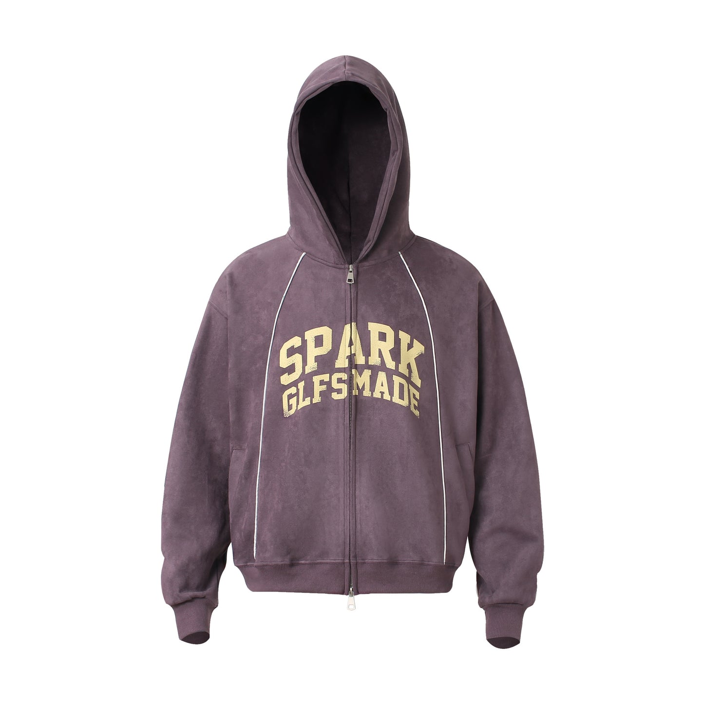 Suede cardigan zipper hoodie