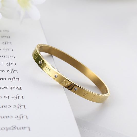 Korean Style Simple Titanium Steel Letter Bracelet