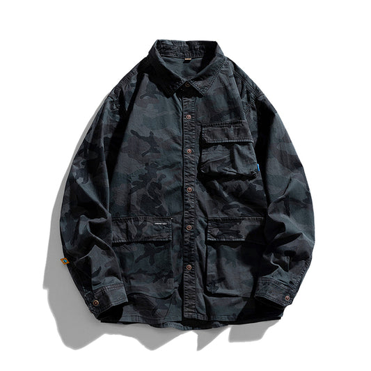 High-Quality Men's Camouflage Cargo Shirt for Outdoors