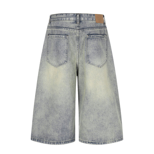 Ripped denim cropped pants