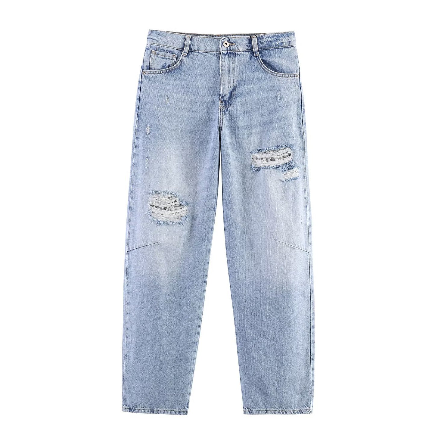 Lace denim jacket+denim women's clothing