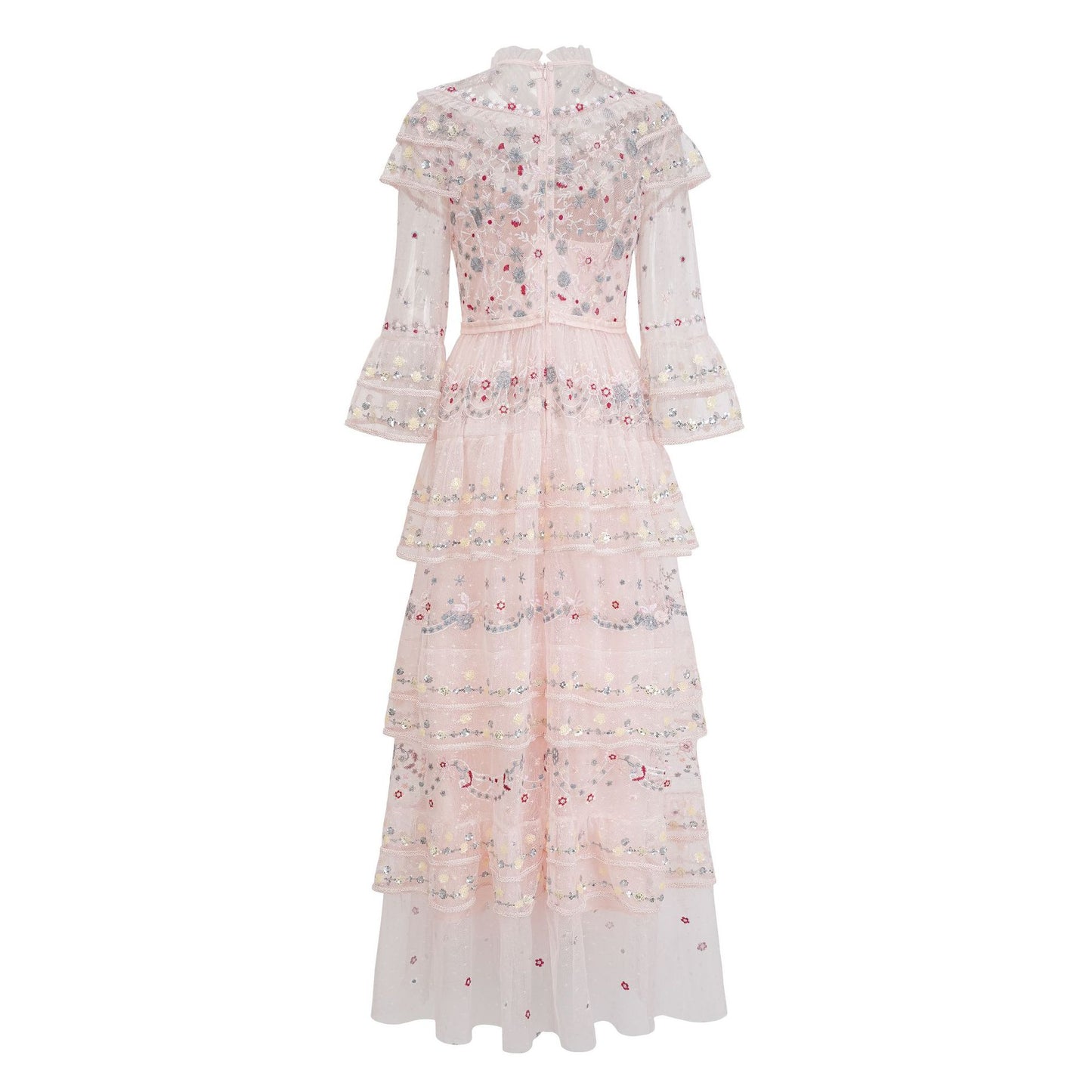 Elegant Tiered Hem Long Evening Dress
