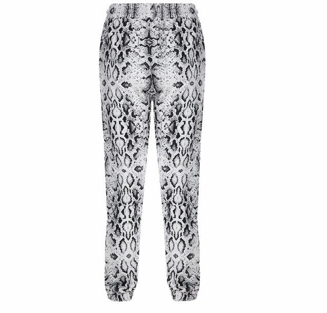 Snake Print Loose Fit Jogger Pants for Women