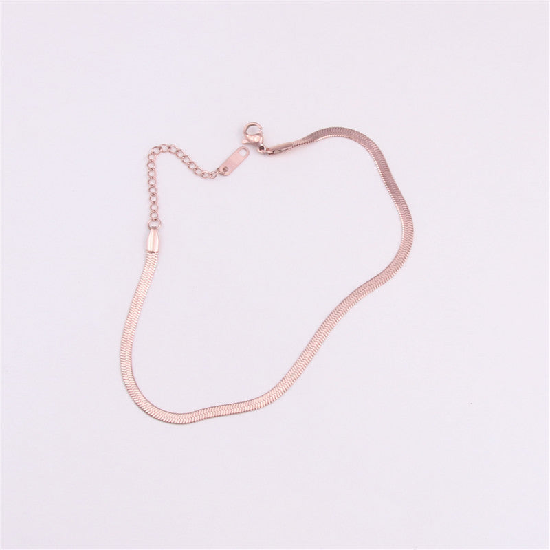 Trendy Women's Minimalist Snake Chain Ankle Bracelet