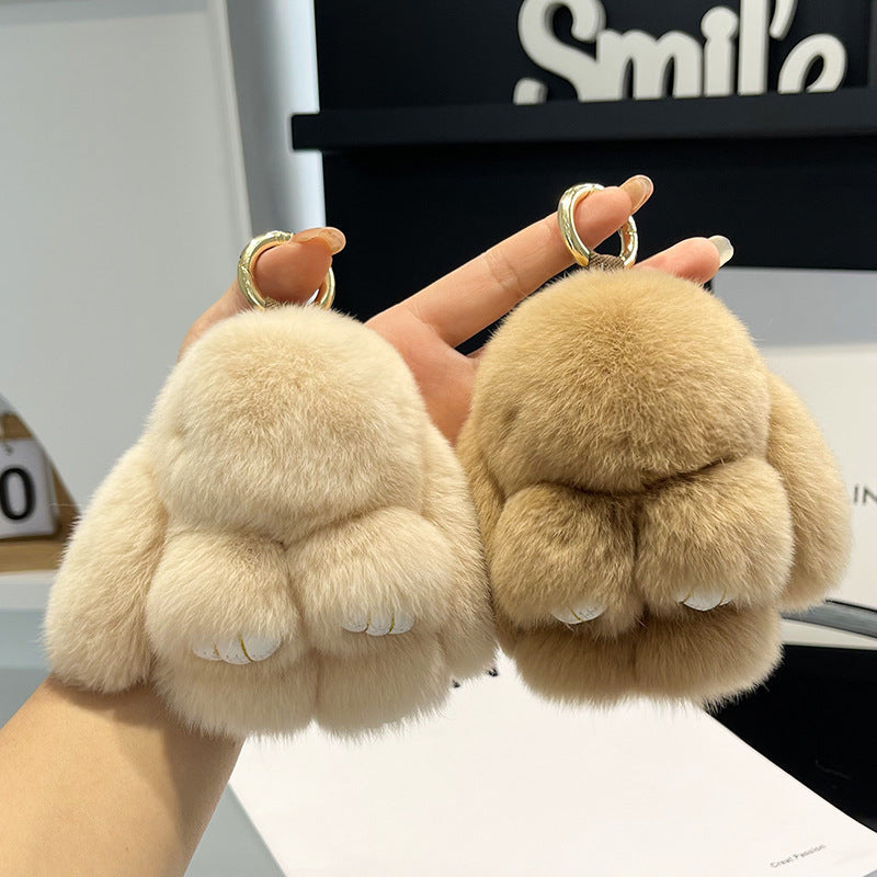 Rabbit Fur Keychain