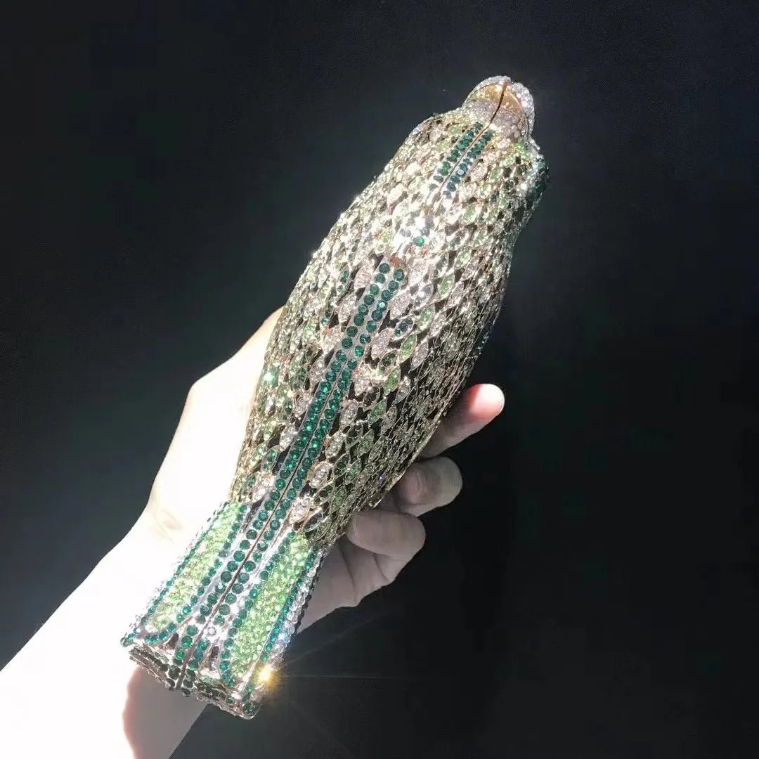 Woodpecker Bird Diamond Clutches Purse For Women Evening Bag Luxury Rhinestone Party Bags Dinner Handbag Banquet Clutch