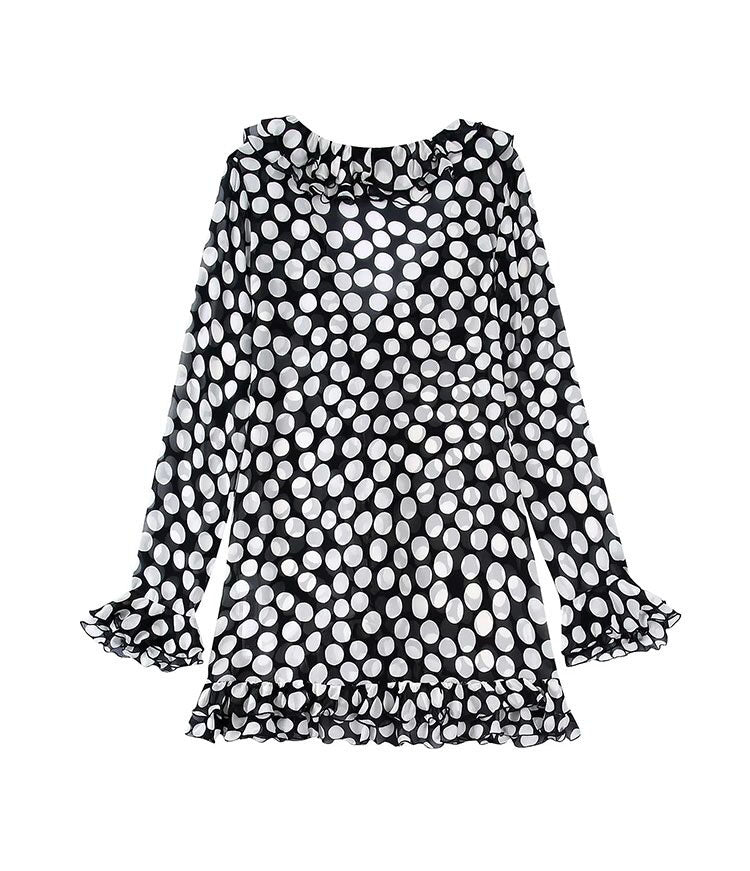Women Blouse New Traf Fashion Layered Embellished Polka-dot Shirt Loose Shirts Long Sleeve Female Blouses Tops