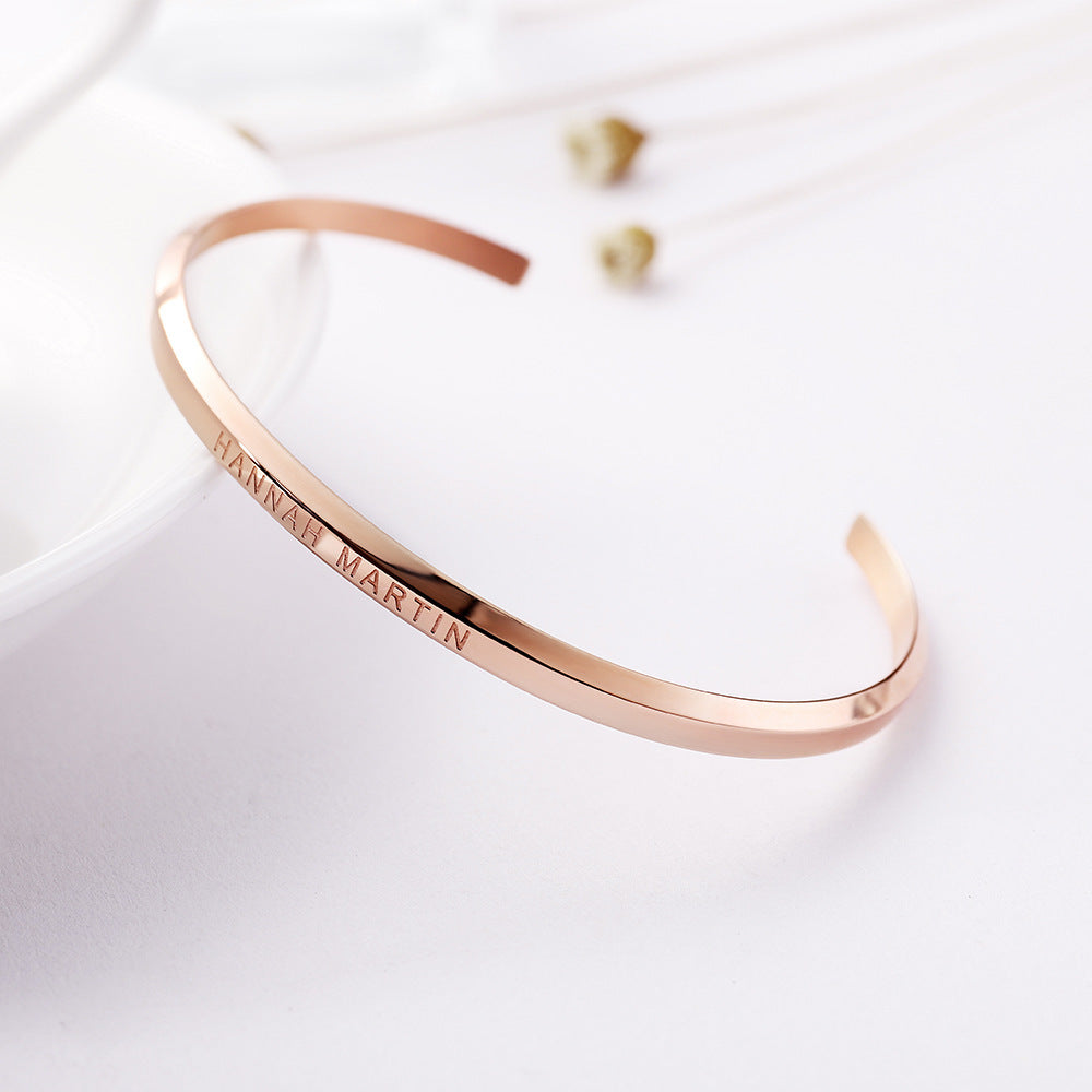 Titanium Steel Korean Style Open Bangle Bracelet