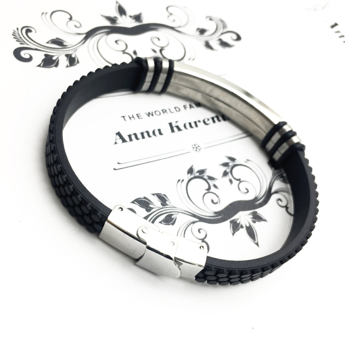 Men's Korean Style Titanium Steel Leather Bracelet