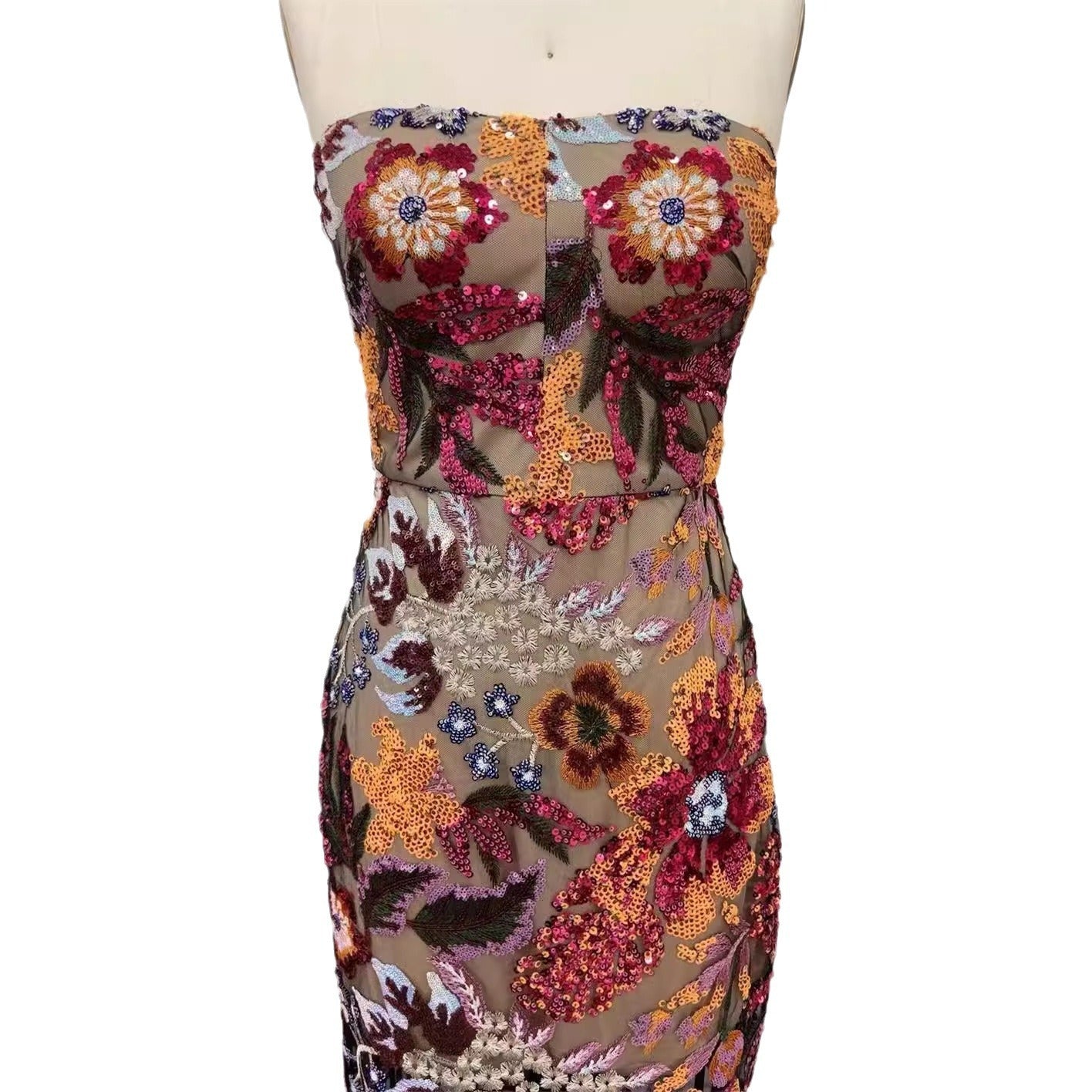 Sequin Floral Dress