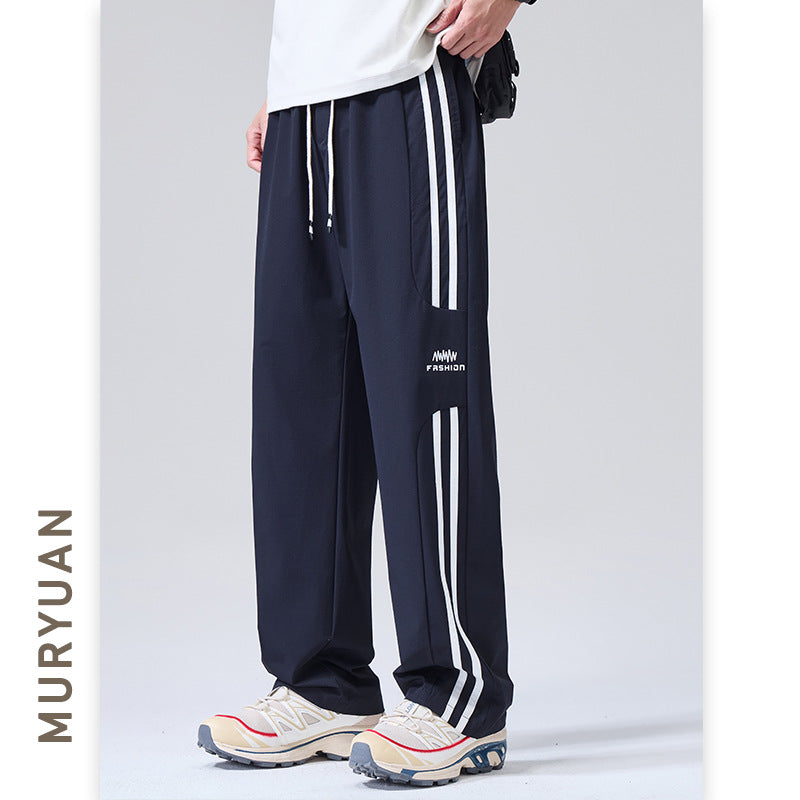 Street Style Men's Ice Silk Patchwork Cargo Pants
