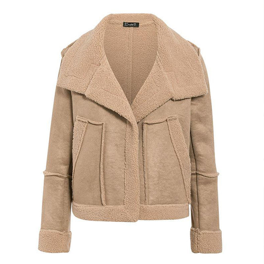 Stylish Warm Beige Cotton Jacket for Women