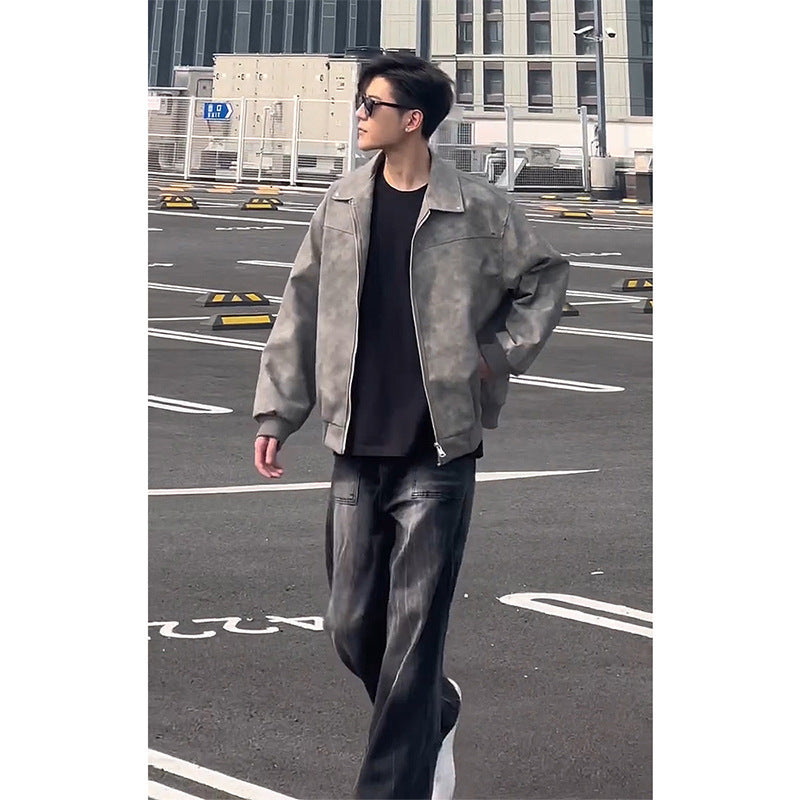 Cropped Leather Coat