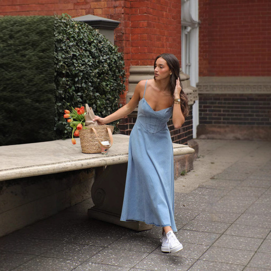 Faux Denim Dress