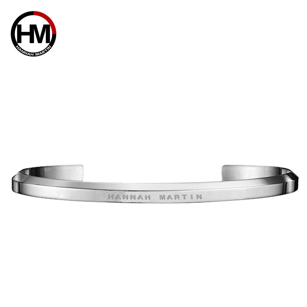 Titanium Steel Korean Style Open Bangle Bracelet