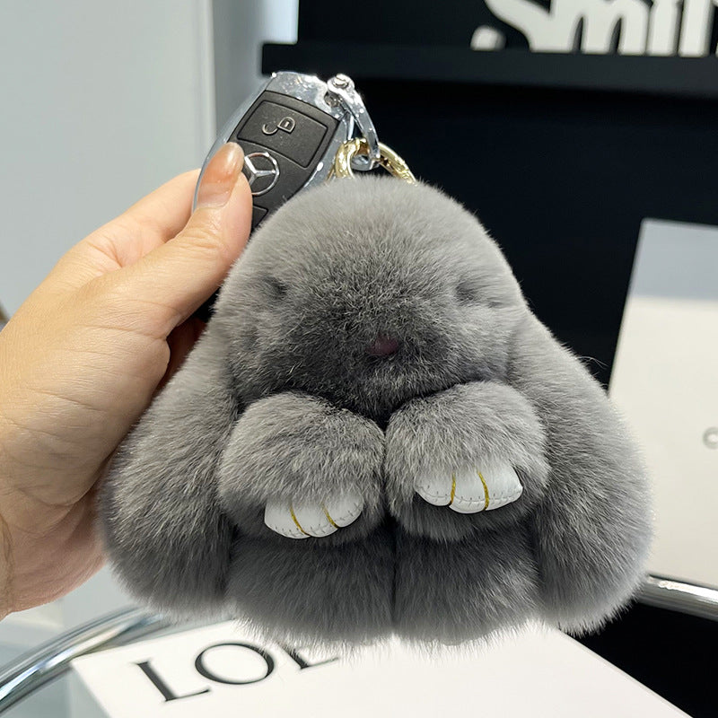 Rabbit Fur Keychain