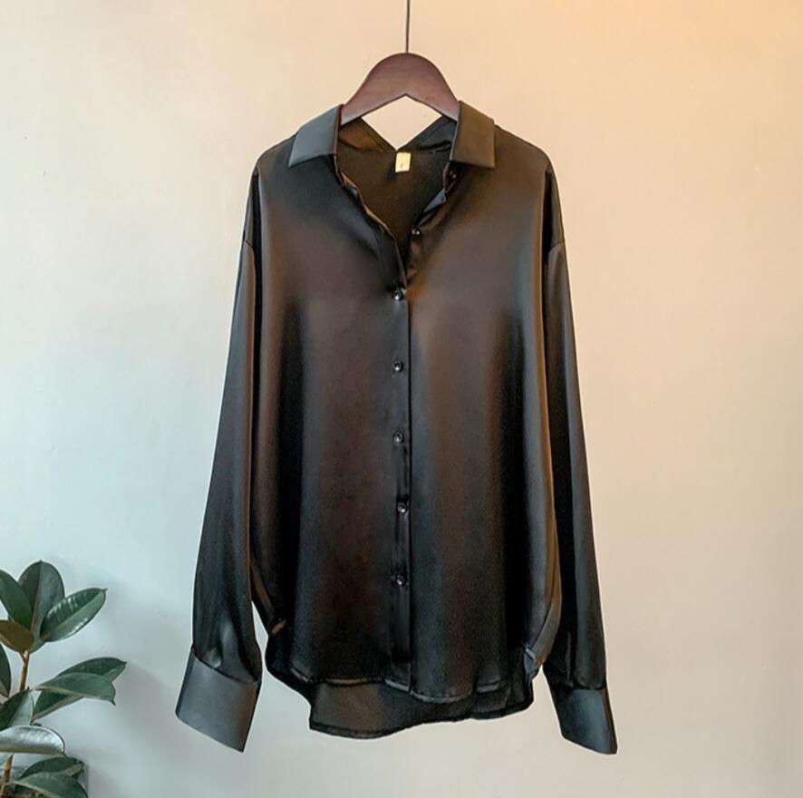 Vintage Shirts Female Buttons Loose Oversized Retro Blouses Tops