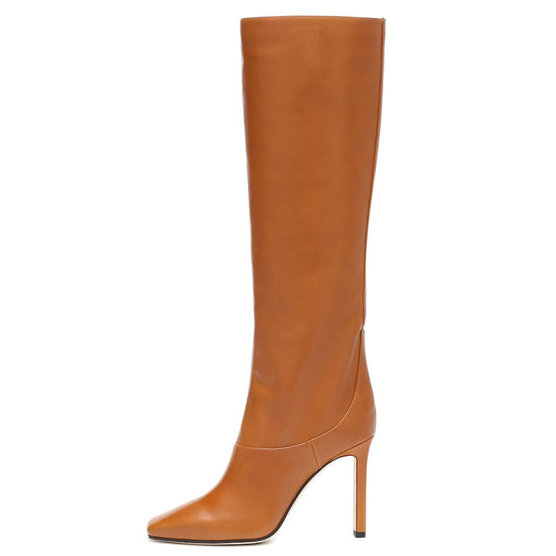 Breathable Pigskin Chunky Heel Ankle Boots for Fall/Winter