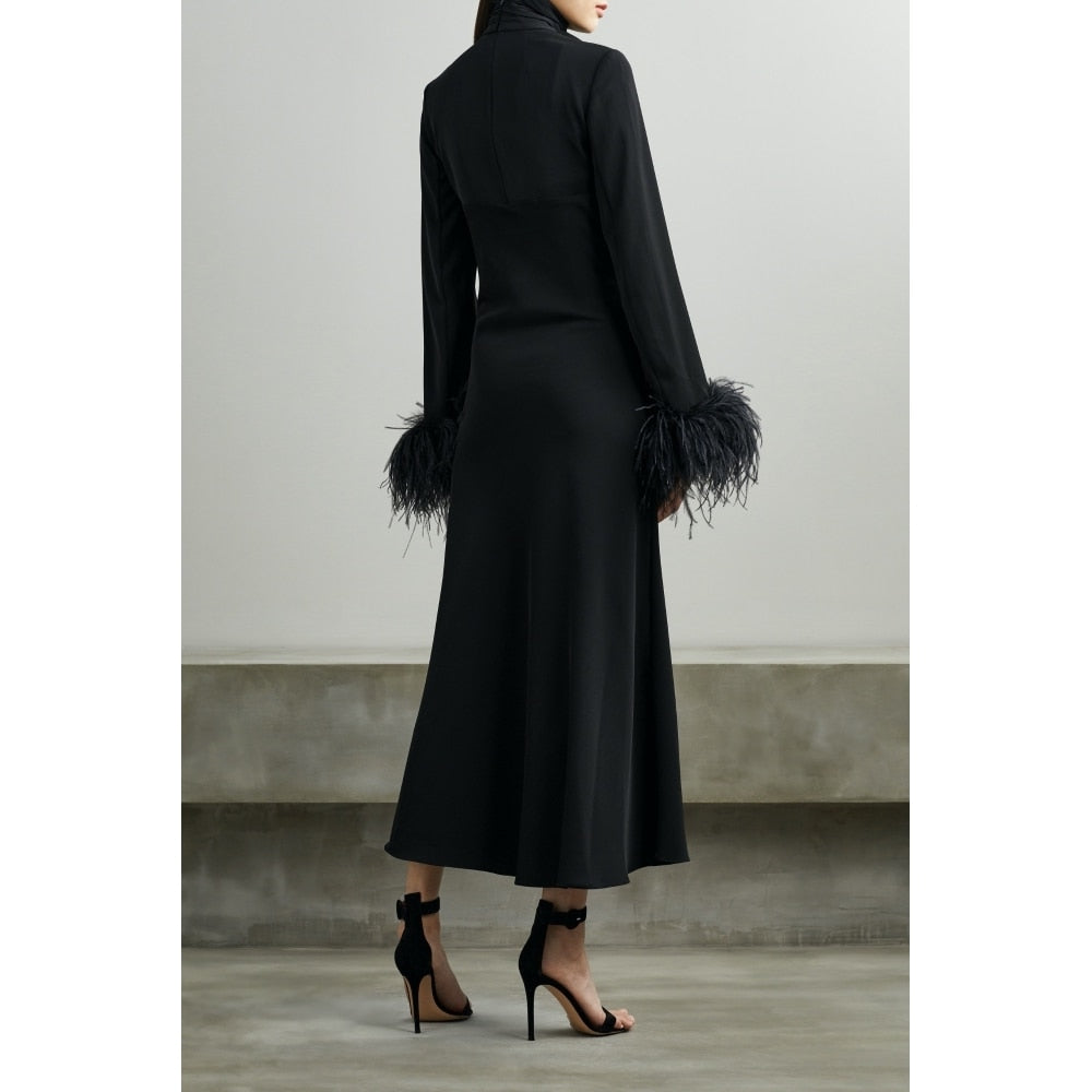 Ostrich Feather Elegant Party Dress