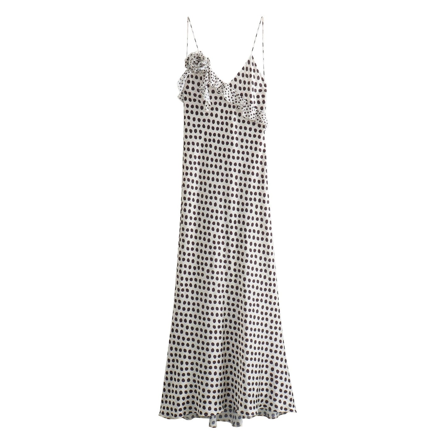 Satin Polka Dot flower embellished dress