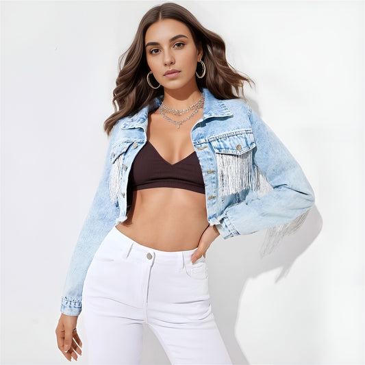 Tassel Crop Denim Jackets