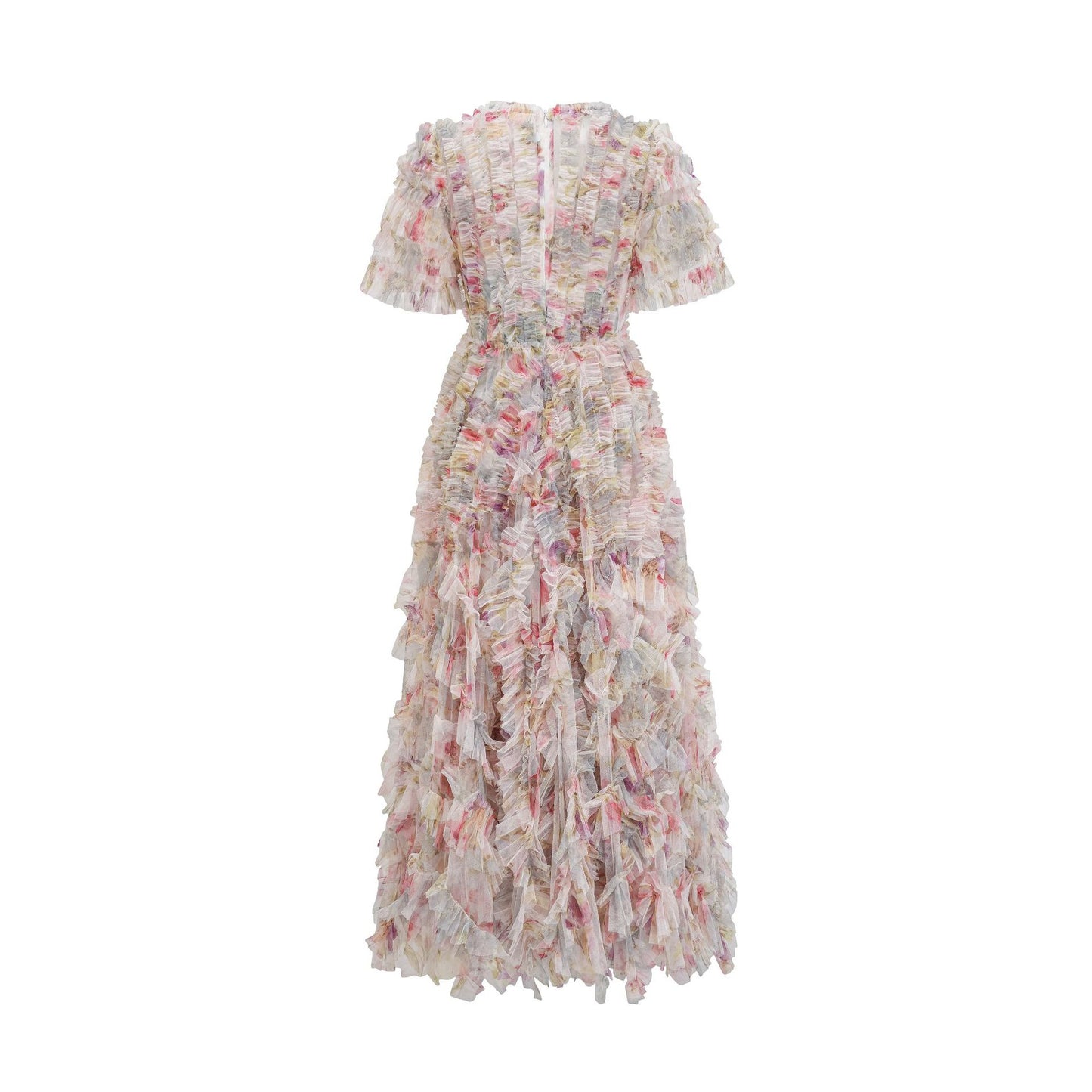 Floral V-neck Short Sleeve Dress