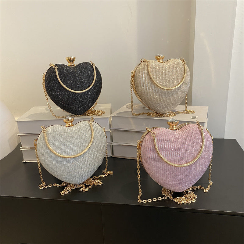 Heart Shape Metal Clutch