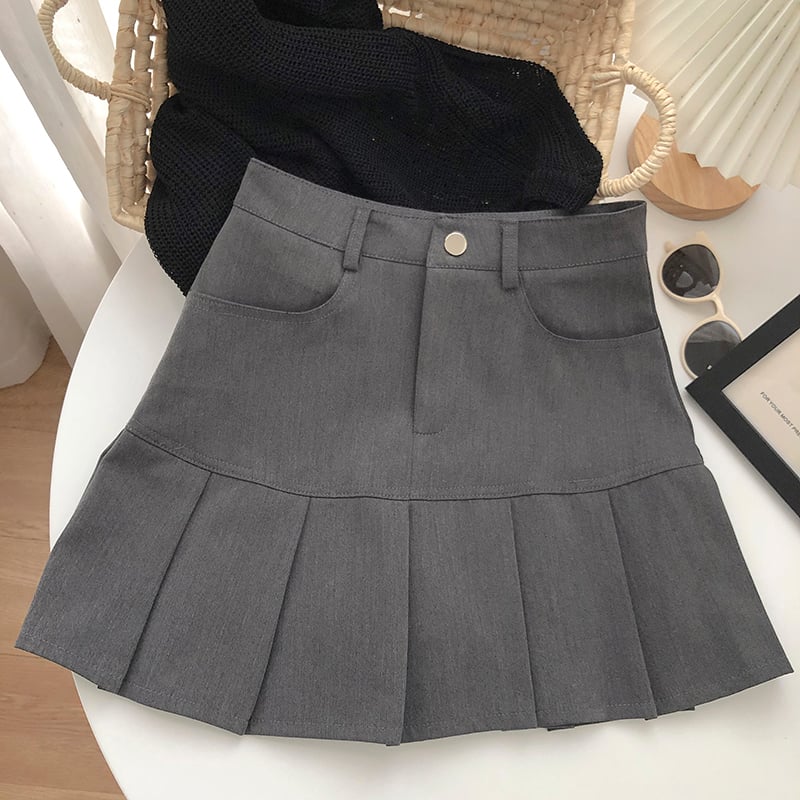 High-Waisted A-Line Pleated Skirt for Women