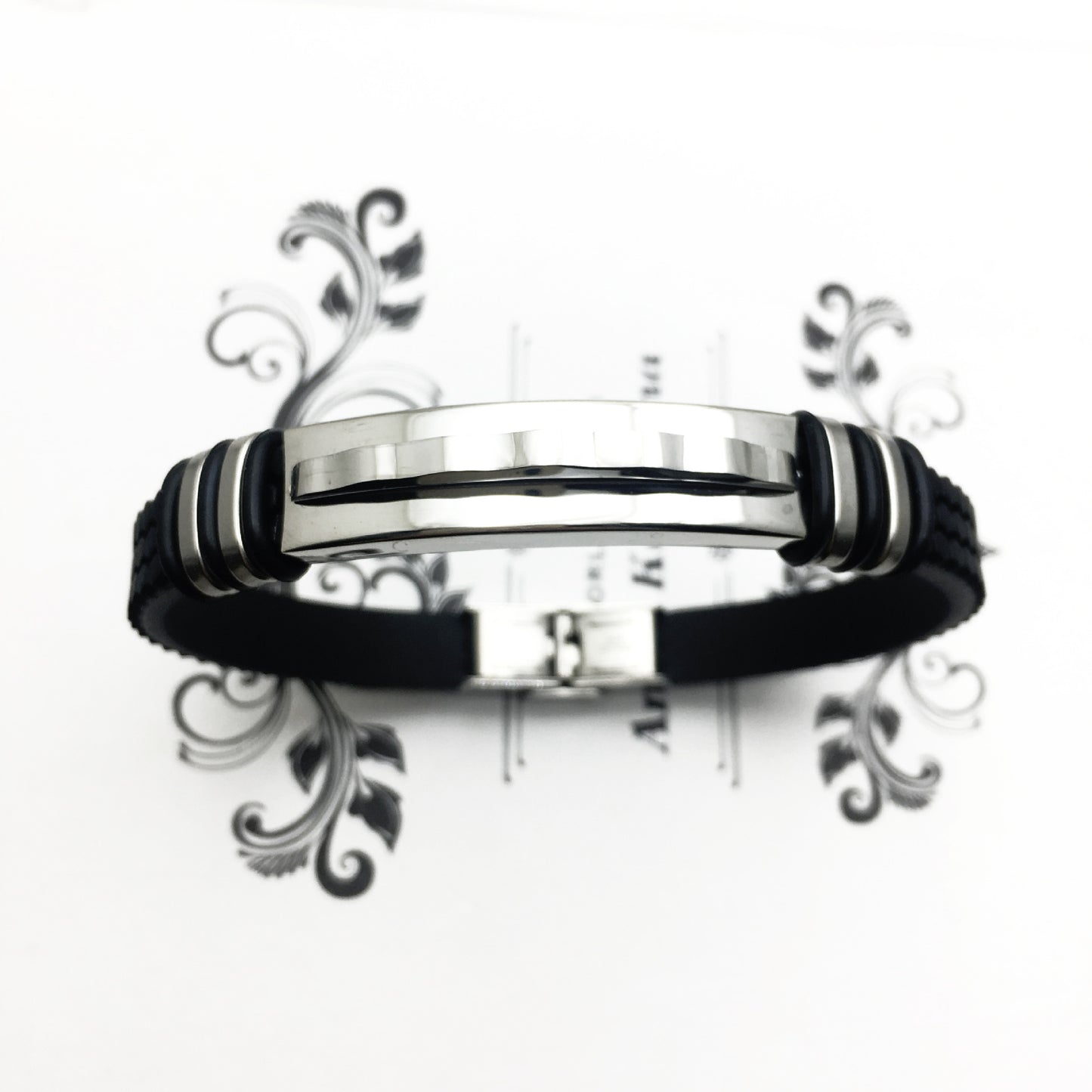 Men's Korean Style Titanium Steel Leather Bracelet