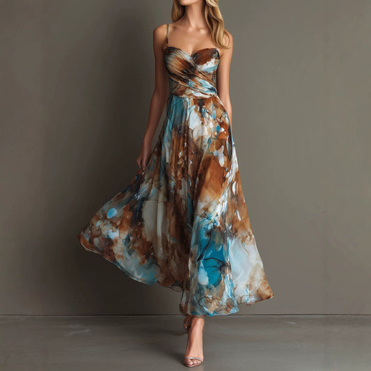 Elegant Printed Beach Dress
