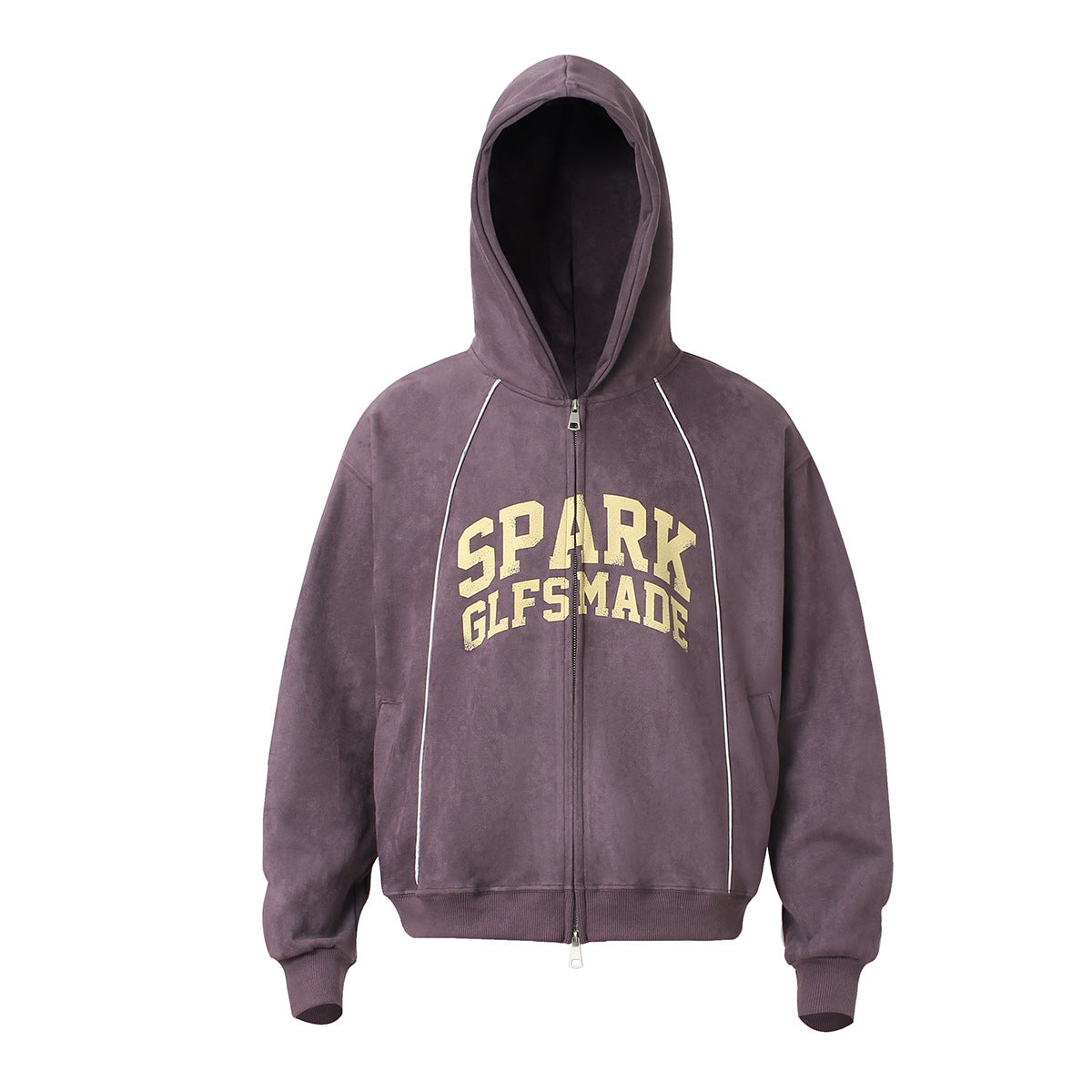 Suede cardigan zipper hoodie