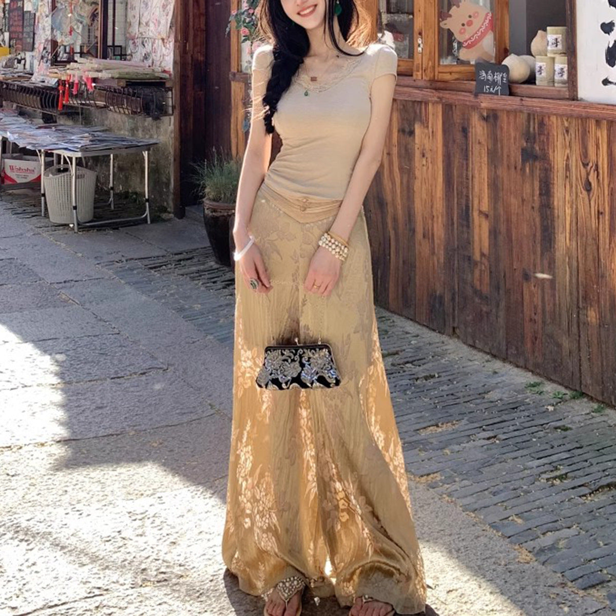 Silk Handmade Knot Summer Casual Wide-Leg Pants for Women