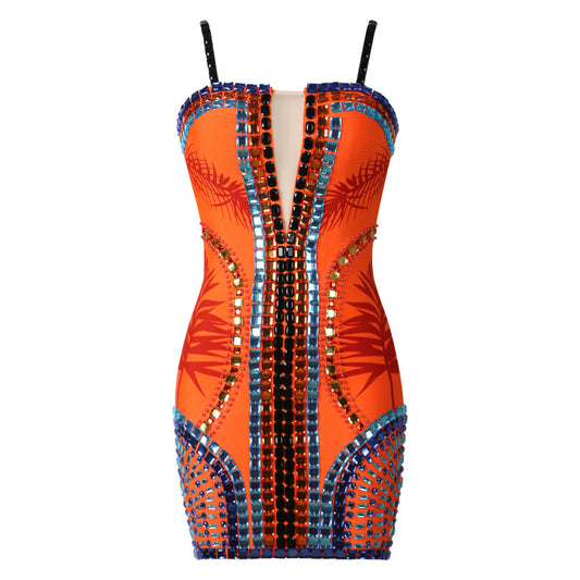 Femme Bodycon Dress Heavy Beading