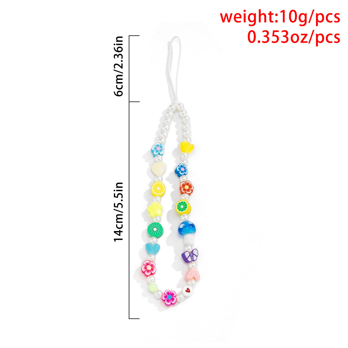 Coloured daisy fruit phone chain