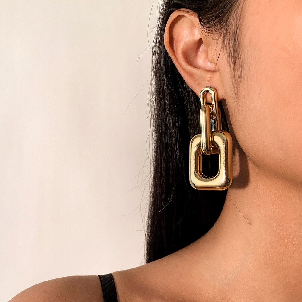 Geometric Pendant Earrings