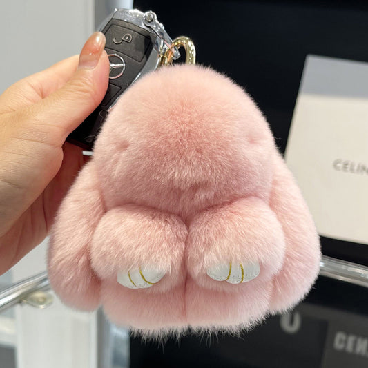 Rabbit Fur Keychain