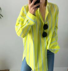 SuperAen Spring Autumn New Striped Long-Sleeve Shirt Female Korean Style Cotton Women Blouses and Tops Fashion
