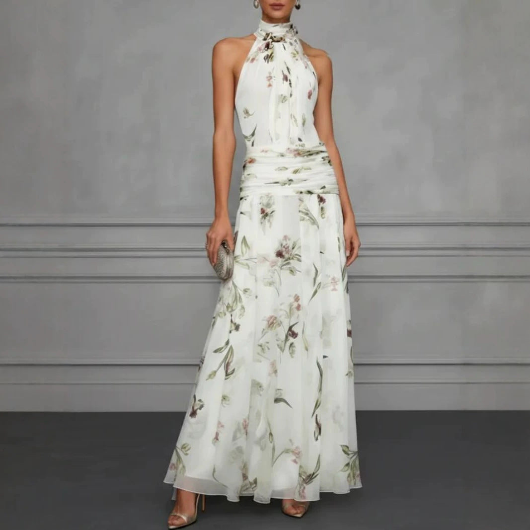 Halter Neck  printed dress