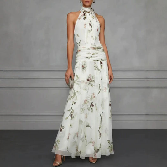 Halter Neck  printed dress