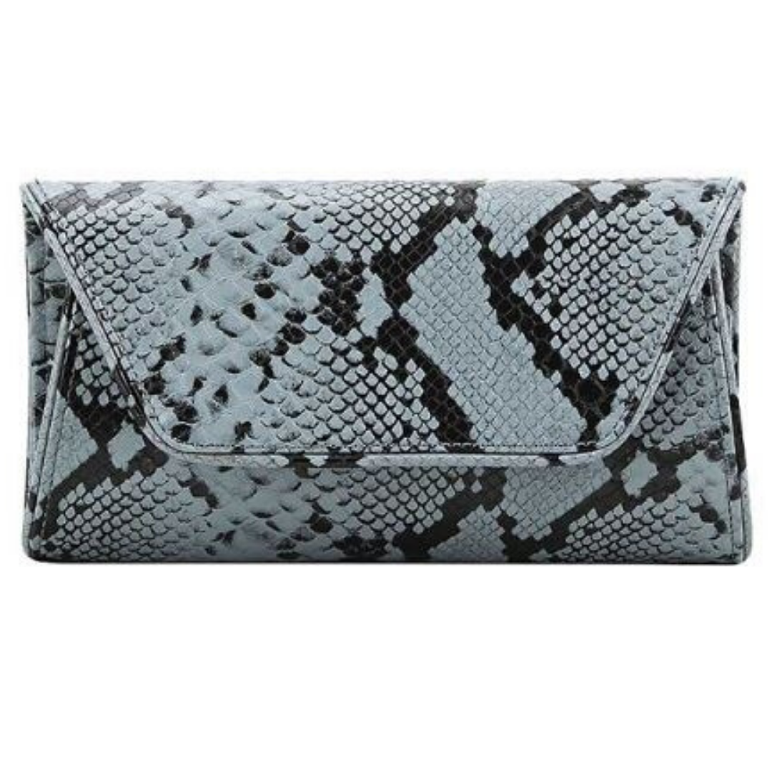 Structured Python Clutch & Crossbody
