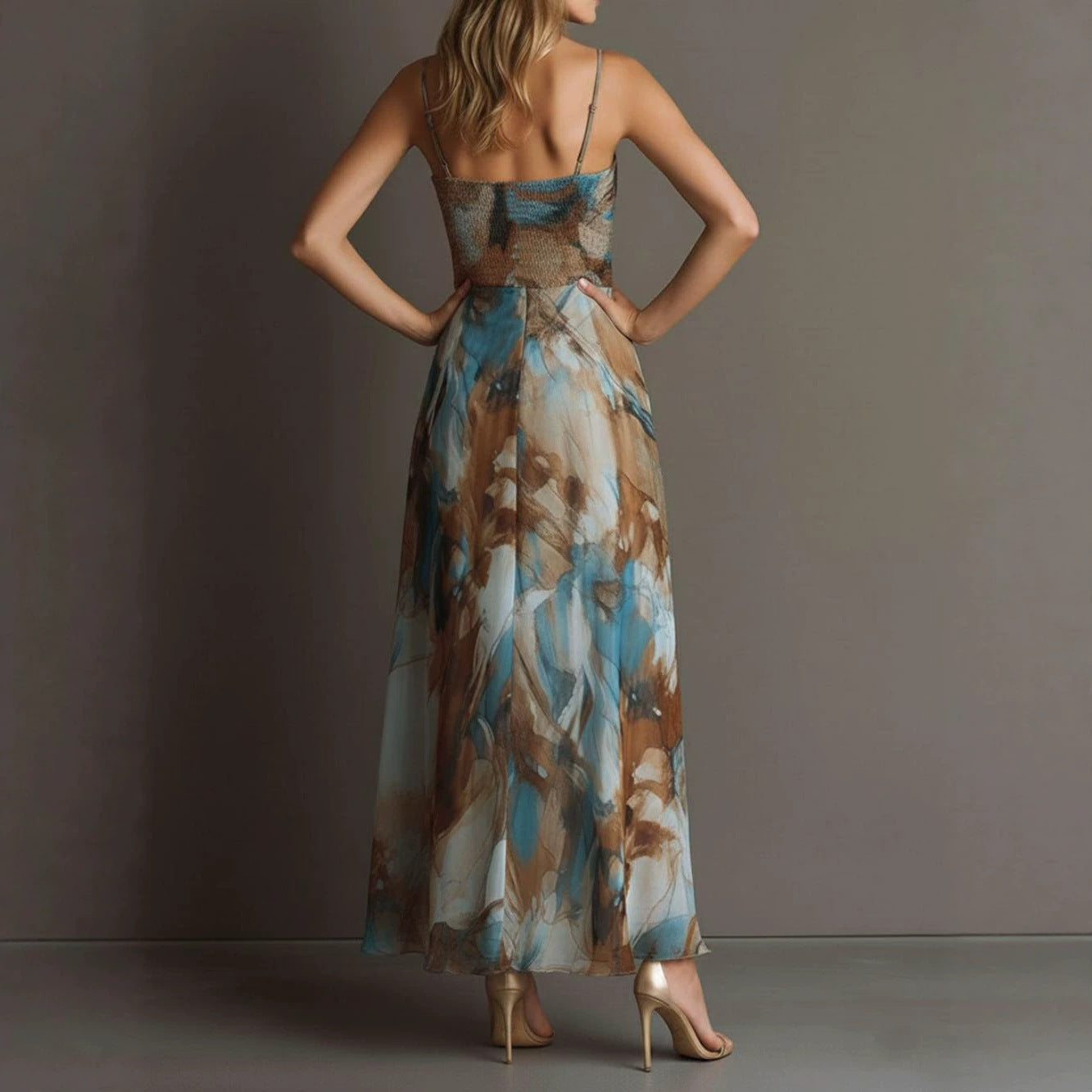 Elegant Printed Beach Dress