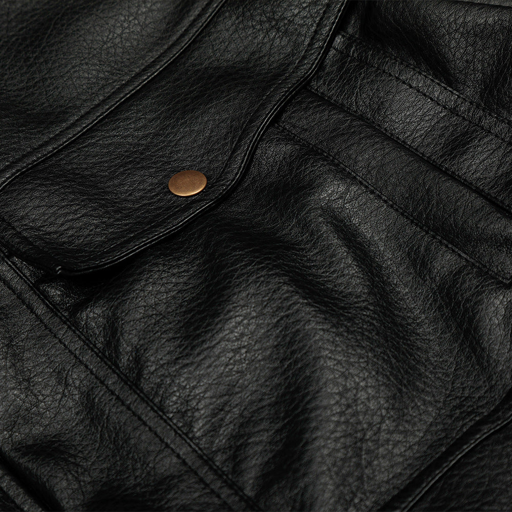 leather jacket and cotton coat