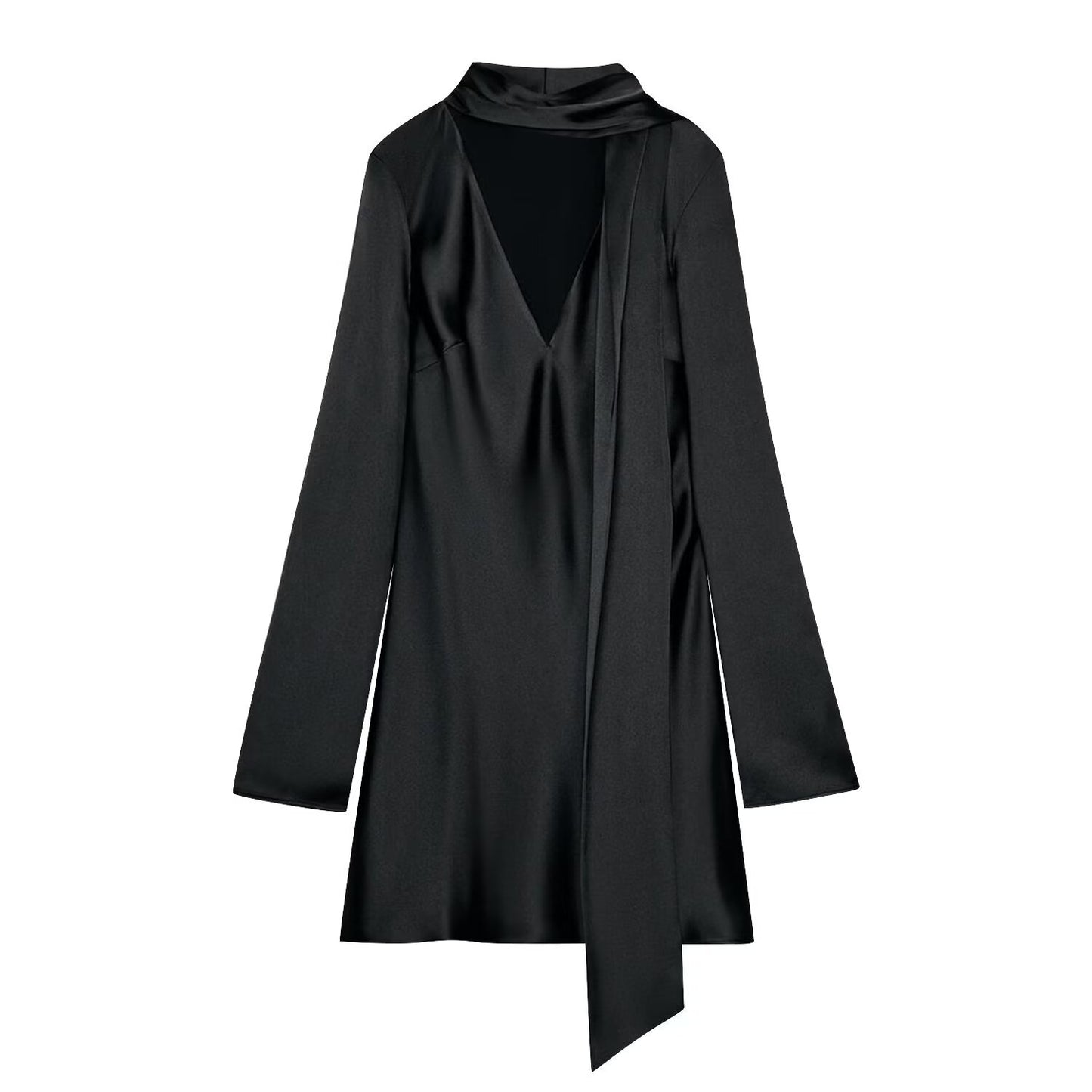 Silk textured scarf dress