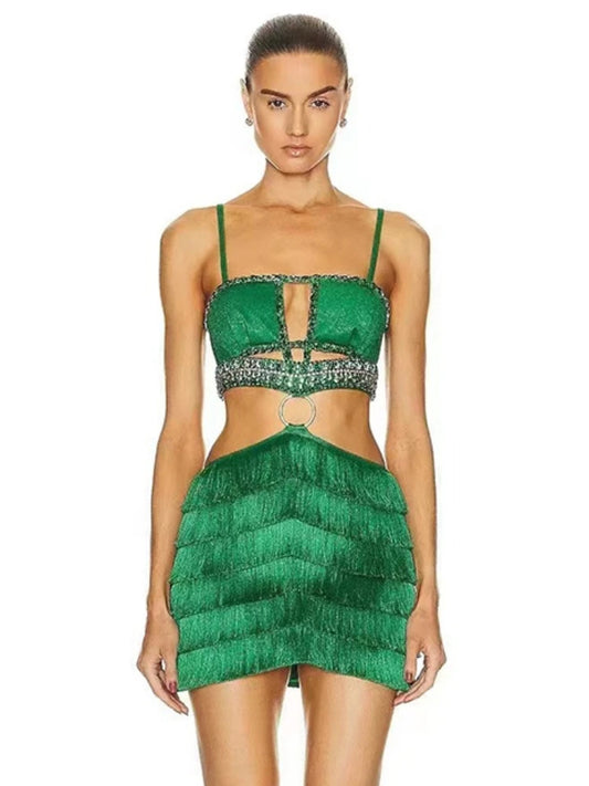 Backless Tassel Bodycon Dresses