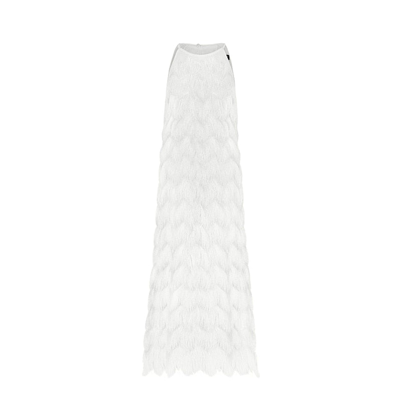 White Fringed Dresses